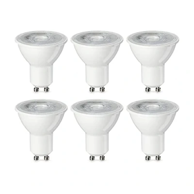 Afbeelding van Amazon Basics Set van 6 GU10 led spotlampen, 4,7 W (komt overeen met 50 W), warm wit, niet dimbaar