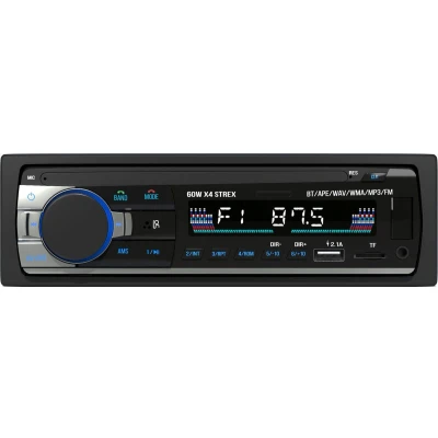 Afbeelding van Strex Autoradio met Bluetooth voor alle auto&#039;s USB, AUX en Handsfree Afstandsbediening Enkel DIN Auto Radio Ingebouwde Microfoon