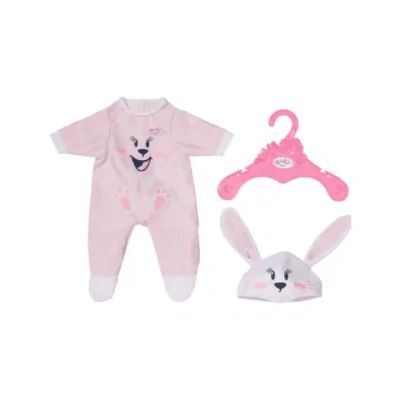 Afbeelding van BABY born Knuffelig Konijnenpakje Roze onesie 43 cm