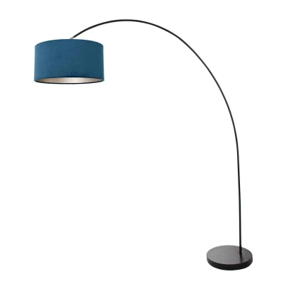 Afbeelding van Mexlite Booglamp Solva Zwart Velours Blauw