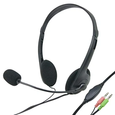 Afbeelding van Waytex 69114 hoofdtelefoon, bekabeld, met draaibare microfoon, zwart, 3,5 mm jackaansluiting, instelbaar volume