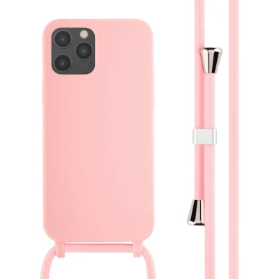Afbeelding van imoshion hoesje Geschikt voor iPhone 12 / Pro Siliconen met koord Roze