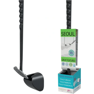Afbeelding van Sanimaid Seoul Toiletborstel met Houder Wc borstel Zwart Hygiënisch Duurzaam Antibacterieel