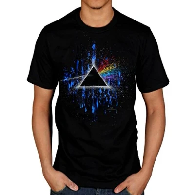 Afbeelding van Pink Floyd Dark Side Of The Moon Blue Splatter Heren T shirt M Zwart