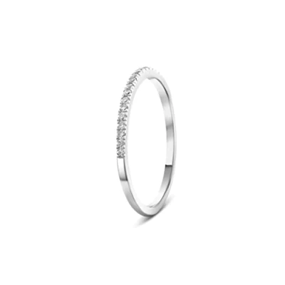 Afbeelding van Miore Witgouden Ring met Diamanten Dames 14 karaat Goud Trouwring