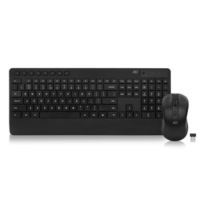 Afbeelding van ACT Draadloos toetsenbord en muisbundel (Qwerty), stille klik, milieuvriendelijk, gemaakt van gerecycled materiaal