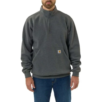 Afbeelding van Carhartt Quarter Zip Carbon Heather Sweatshirt Heren