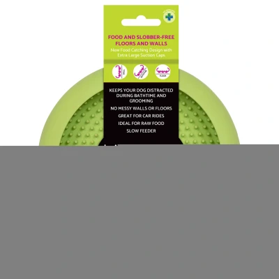 Afbeelding van Lickimat Ufo Anti Slip Slowfeeder Voermat Ø18x4 cm Hondenvoerbak Appelgroen