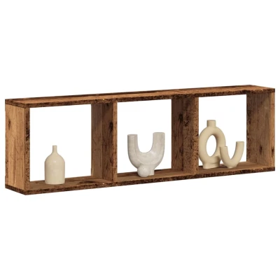 Afbeelding van vidaXL Wandkast 100x16x30 cm bewerkt hout oud houtkleurig