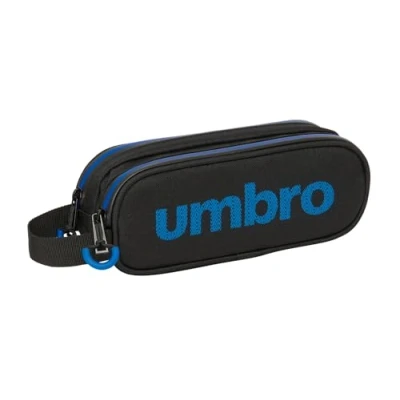 Afbeelding van Pennenetui met 2 vakken Kelme Jet black Zwart 21 x 8 6 cm