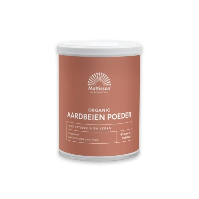 Afbeelding van Mattisson Biologisch Aardbeien poeder gevriesdroogd 125 gram