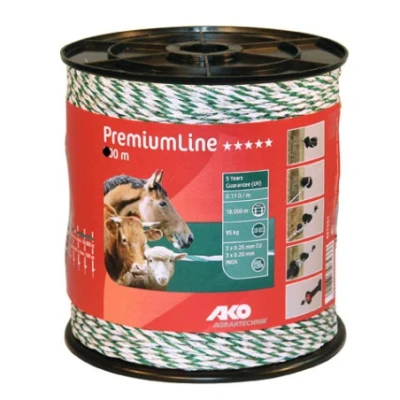 Afbeelding van AKO PremiumLine schrikdraad wit / groen 6RVS/3koper 1000m