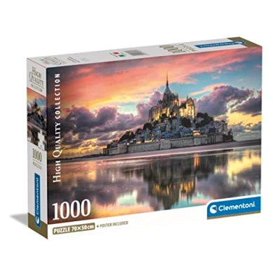 Afbeelding van Clementoni Puzzel 1000 Stukjes Le Magnifique Mont Saint Michel, Voor Volwassenen en Kinderen, 14 99 jaar, 39769 COMPACT BOX