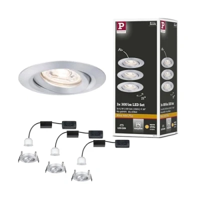Afbeelding van Paulmann 92975 EBL Nova mini Plus Coin LED inbouwlamp Set van 3 stuks 4.20 W Aluminium