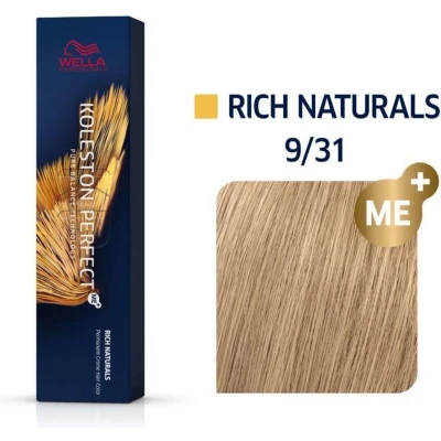 Afbeelding van Wella Professionals Koleston Perfect Me+ Rich Naturals 60 ml 9/31 Very Light Blonde Gold Ash
