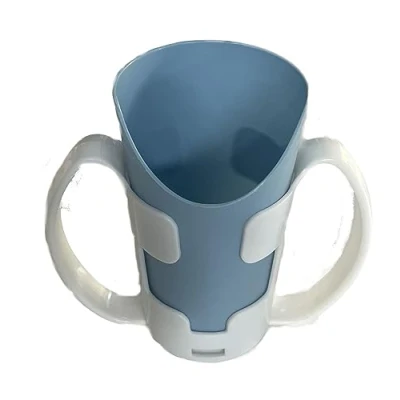 Afbeelding van Beker met neusuitsparing en standaard (blauw)