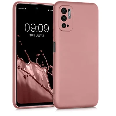 Afbeelding van kwmobile telefoonhoesje geschikt voor Xiaomi Redmi Note 10 5G Hoesje smartphone Back cover in metallic roségoud