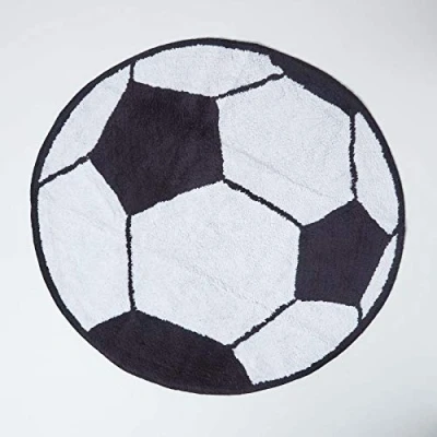 Afbeelding van Homescapes kindertapijt voetbal 100% katoen
