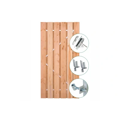 Afbeelding van Tuindeur Privacy Douglas 90x195 cm Rvs Inbouwslotset