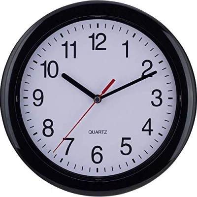 Afbeelding van EUROTIME 22221 Wandklok Kwarts 25 cm Zwart