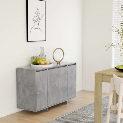 Afbeelding van Dressoir 120x41x75 cm spaanplaat betongrijs