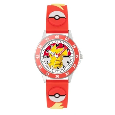 Afbeelding van Peers Hardy Pokemon Kids Time Teacher 3D siliconen armband voor het leren van de tijd POK9074, Rood, Pokemon,
