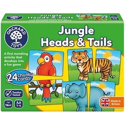 Afbeelding van Orchard Toys Jungle Heads &amp; Tails 2 in 1 geheugenspel vanaf 18 maanden