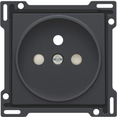 Afbeelding van Afwerkingsset voor stopcontact met penaarde en kinderveiligheid, inbouwdiepte 21 mm, anthracite