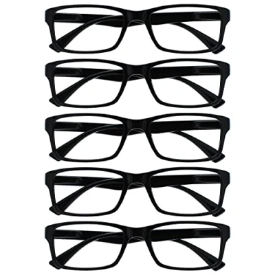 Afbeelding van UV Reader leesbril, zwart, waarde, set van 5 mannen en vrouwen, ontwerper stijl, lezers RRRRR92 1 +2,50