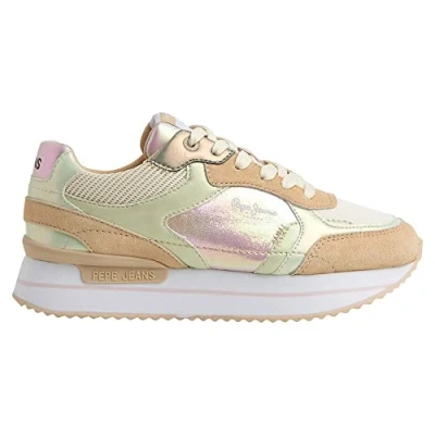Afbeelding van Pepe Jeans Rusper Pearl Sneakers laag, Dames, Maat: 36, Bare Leer en imitatieleer