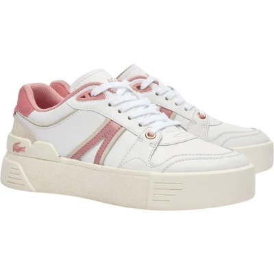 Afbeelding van Lacoste Sneakers laag, Dames, Maat: 37, White/light pink Leer en imitatieleer