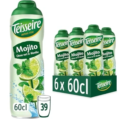 Afbeelding van Teisseire Mojito siroop voor verfrissende dranken, cocktails, recyclebare jerrycan, 6 x 60 cl