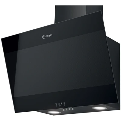 Afbeelding van Indesit Ihvp 6.6 Lm K Decoratieve Afzuigkap Verticaal, 60cm, 647m3/h, 70db(a), Led, B, 260 W, Bedieningsknoppen, Zwart