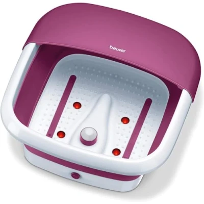 Image de Beurer FB 30 Bain pour les pieds pliable avec chauffage à l&#039;eau, massage par vibrations et bulles, repose massant, points lumineux infrarouges, station de pédicure intégrée