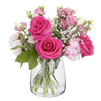 Afbeelding van TREND FOR HOME Transparante glazen vaas H: 17 cm ronde lelietje van dalen gedroogde bloemen hyacint pampa roze vazen voor decoratieve huis decoratie ⌀11.9