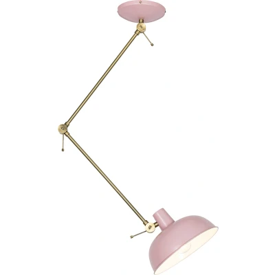 Afbeelding van QAZQA Retro plafondlamp roze met brons Milou