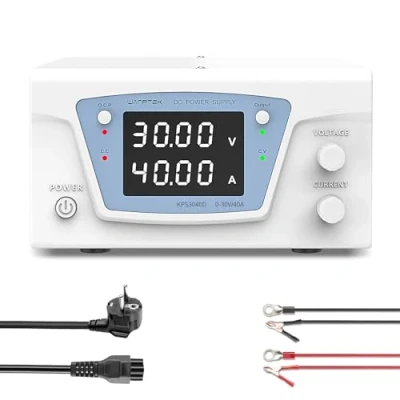 Afbeelding van WANPTEK POWER 30 V 40 A bankvoeding, 1200 W krachtige laboratoriumvoeding, instelbare stroomvoorziening met zeer nauwkeurig 4 cijferig led display, uitgangsknop en bediening van de