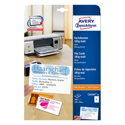 Image de Avery Zweckform C32254 25 fiches 200 carte(s)