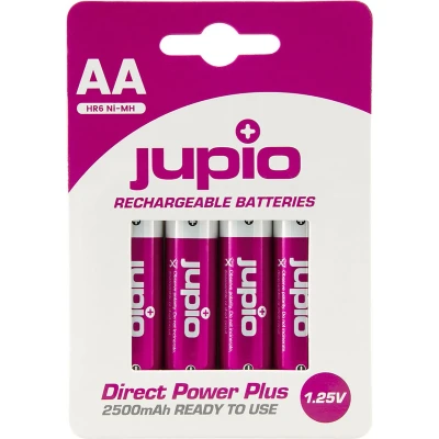 Afbeelding van Jupio Rechargeable Batteries AA 2500 mAh 4 pcs DIRECT POWER PLUS Batterijen Oplaadbaar