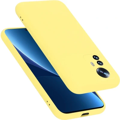 Afbeelding van Cadorabo Hoesje geschikt voor Xiaomi 12 PRO in LIQUID GEEL Beschermhoes gemaakt van flexibel TPU silicone Case Cover