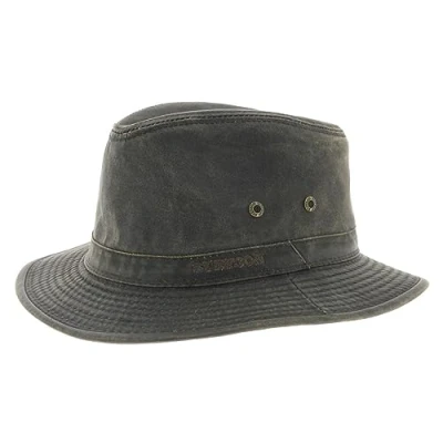 Afbeelding van Stetson Vagabunden Traveller Herenhoed, avontuurhoed, katoen, met uv bescherming 40+, outdoorhoed, vintage stijl, katoenen hoed voor zomer/winter, zonnehoed, Bruin