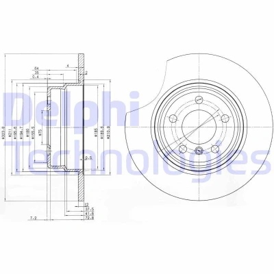 Afbeelding van DELPHI BG3629 Remschijf 324 12 5 volledig Geolied Semi finished Zonder wiellager, ABS sensorring BMW: X5