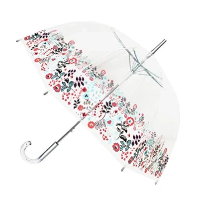 Afbeelding van Smati Nouvelle Dentelle Stormparaplu Transparent Auto Open ø 85 cm Multi Kleur