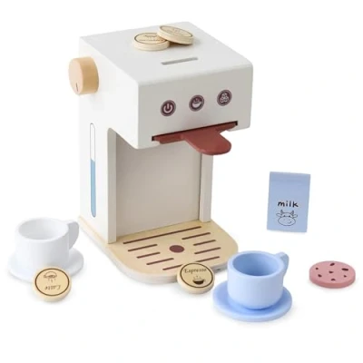Afbeelding van Mamabrum Kinderen Houten Koffiemachine 3+, Bartender Rollenspel Met Accessoires, Creatieve Speelgoed Capsule