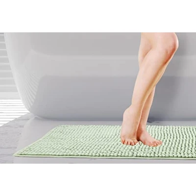 Afbeelding van Emma Barclay Noodle Badmat, antislip, zacht, 45 x 75 cm, saliegroen