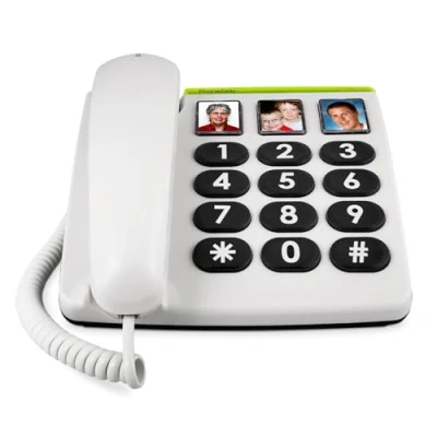 Afbeelding van Doro PhoneEasy 331ph vaste telefoon voor senioren met grote toetsen, korte nummering en compatibel hoortoestellen [Franse versie]