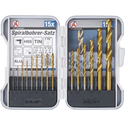 Afbeelding van BGS HSS spiraalborenset titanium gecoat 1,5 10 mm, 15 delig