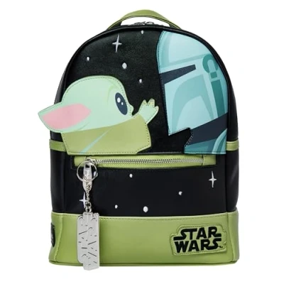 Afbeelding van Star Wars rugzak, Grogu en de Mandaloriaanse damestas, één maat, zwart, zwart.