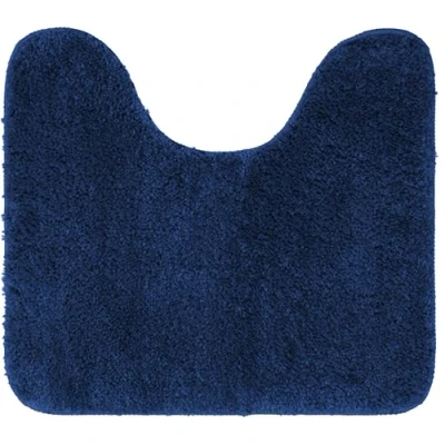 Afbeelding van Brandsseller Toiletmat 45 x 50 cm met uitsparing in zachte microvezel, antislip, toiletmat, blauw
