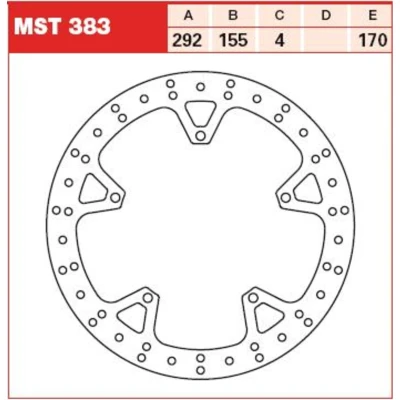 Afbeelding van TRW MST383 Remschijf 292 4